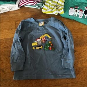 Kids Blue Long Sleeve Shirt with Construction Design